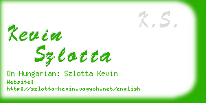 kevin szlotta business card